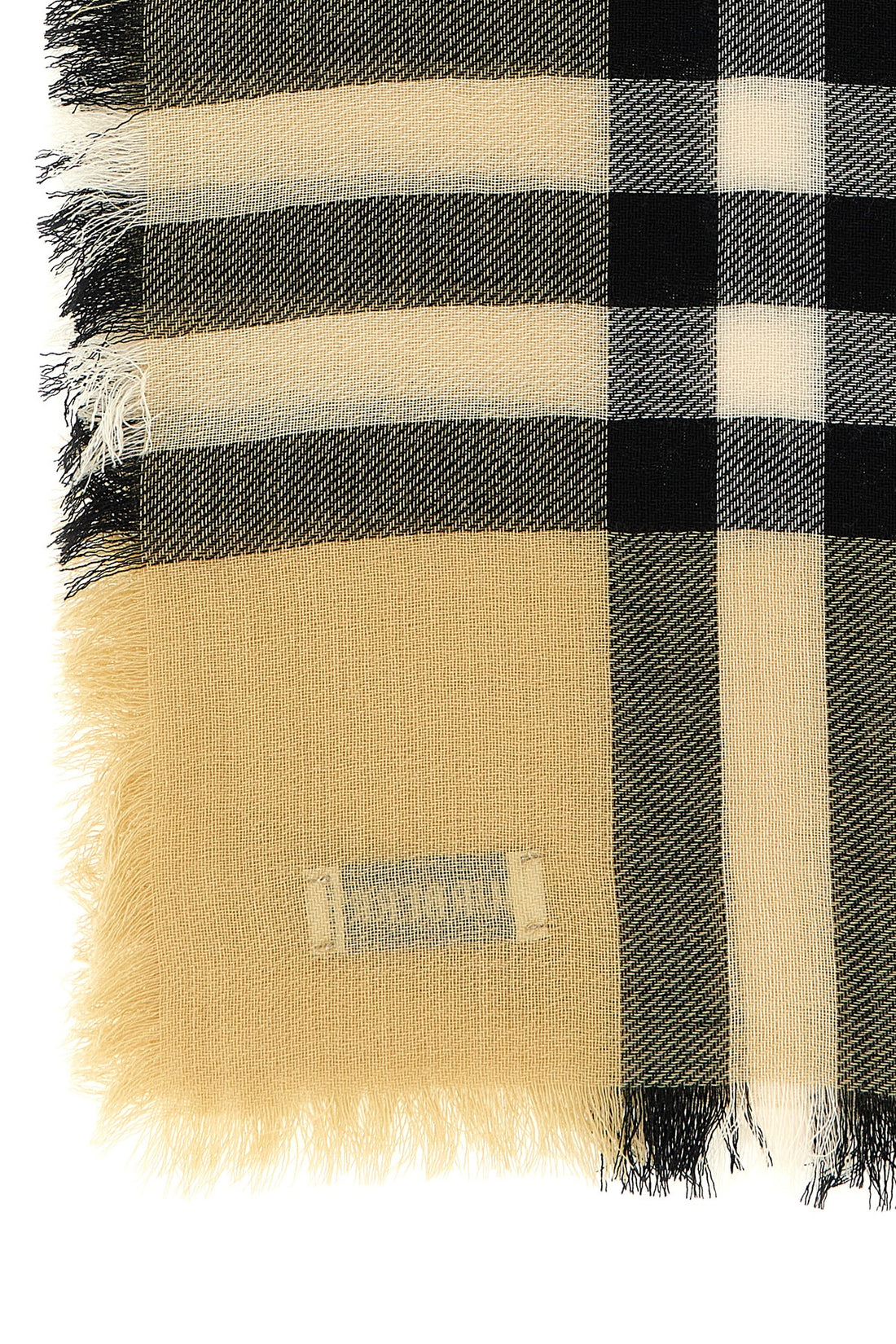 BURBERRY OS burberry check light wool muslin scarf