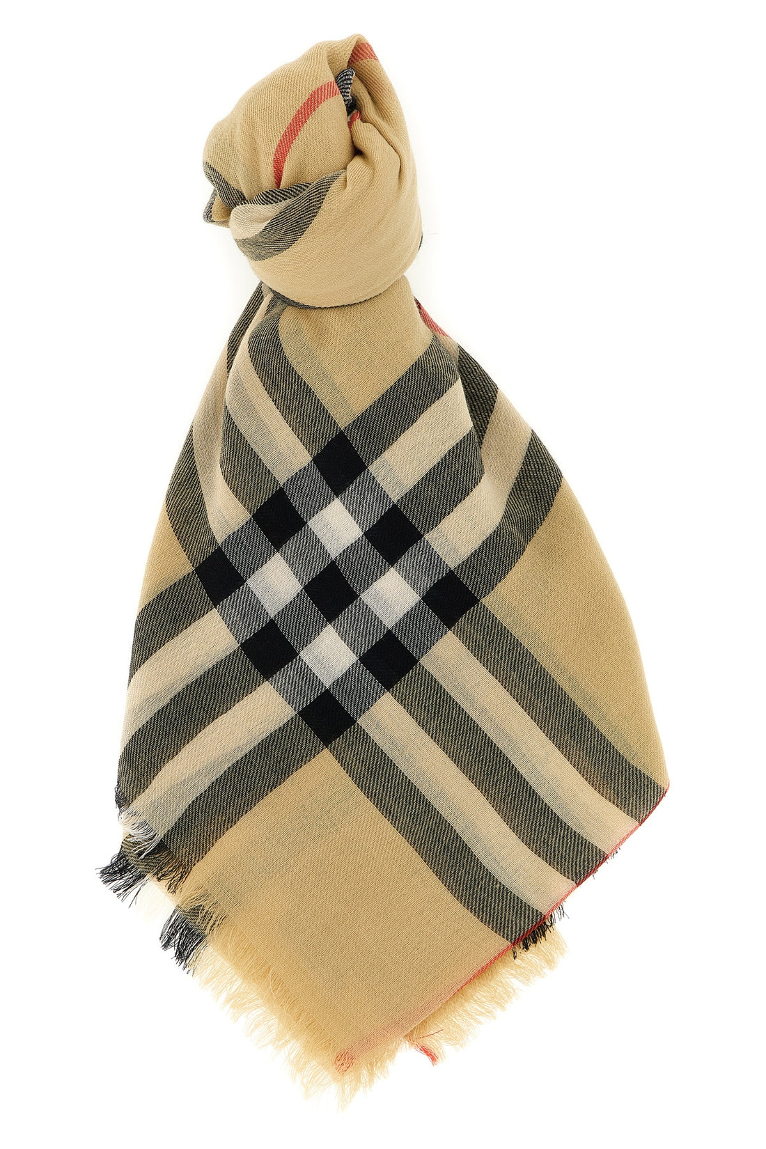 BURBERRY OS burberry check light wool muslin scarf