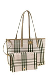 the burberry bloomsbury midi tote bag features a double-sided construction des