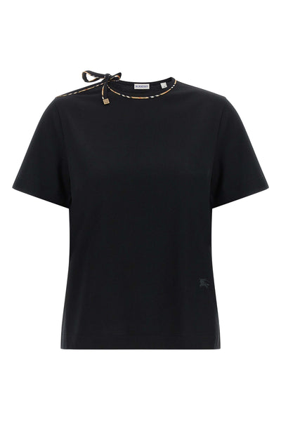 burberrys frankie bow t-shirt reinterprets a wardrobe classic through a conte