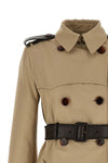 foxfield trench coat in silk and cotton faille