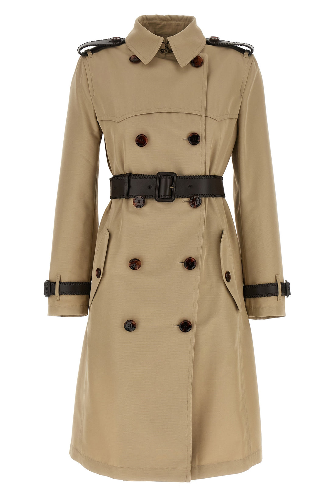 BURBERRY 8 foxfield trench coat in silk and cotton faille