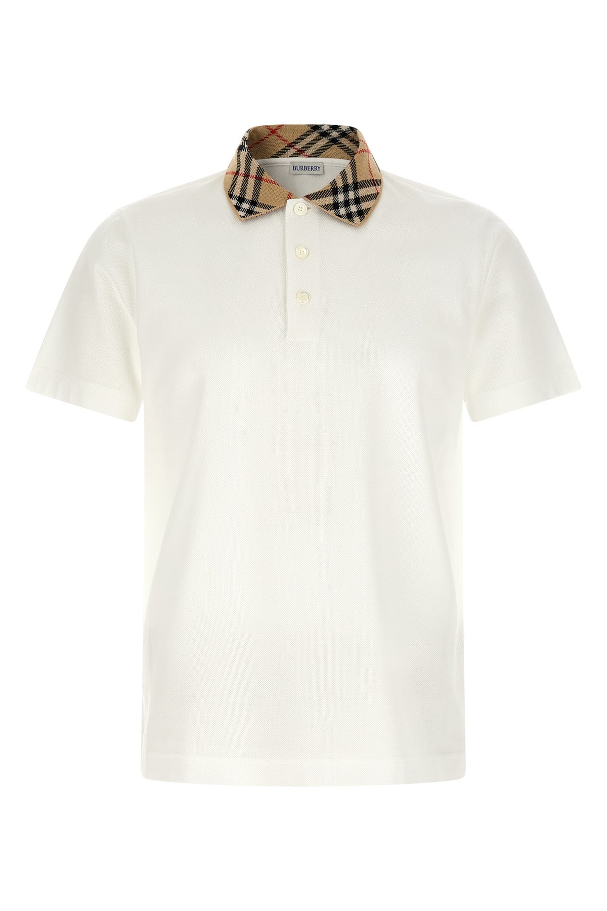 the burberry evan white cotton piqué polo shirt