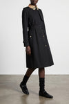 single-breasted long sandridge rain-resistant cotton gabardine trench coat