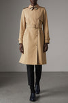 single-breasted long sandridge rain-resistant cotton gabardine trench coat