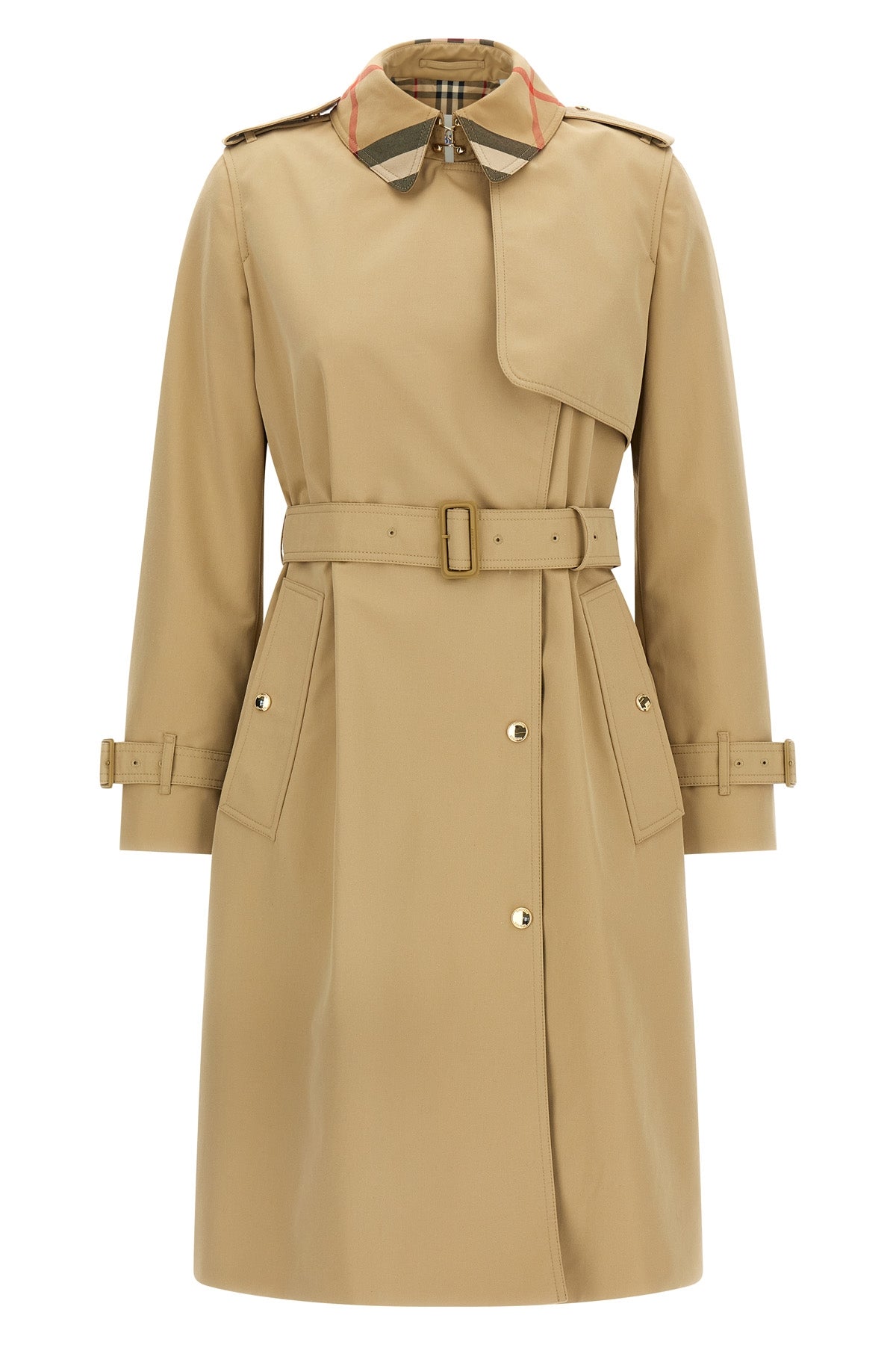 single-breasted long sandridge rain-resistant cotton gabardine trench coat