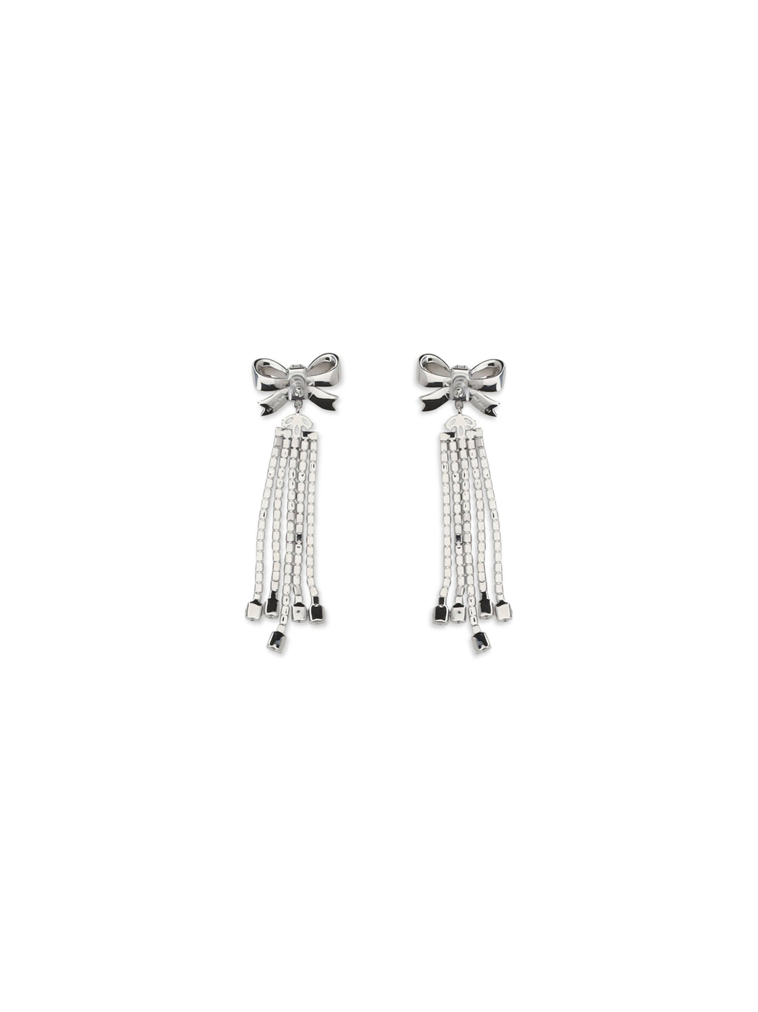 SELF-PORTRAIT OS crystal bow drop earrings