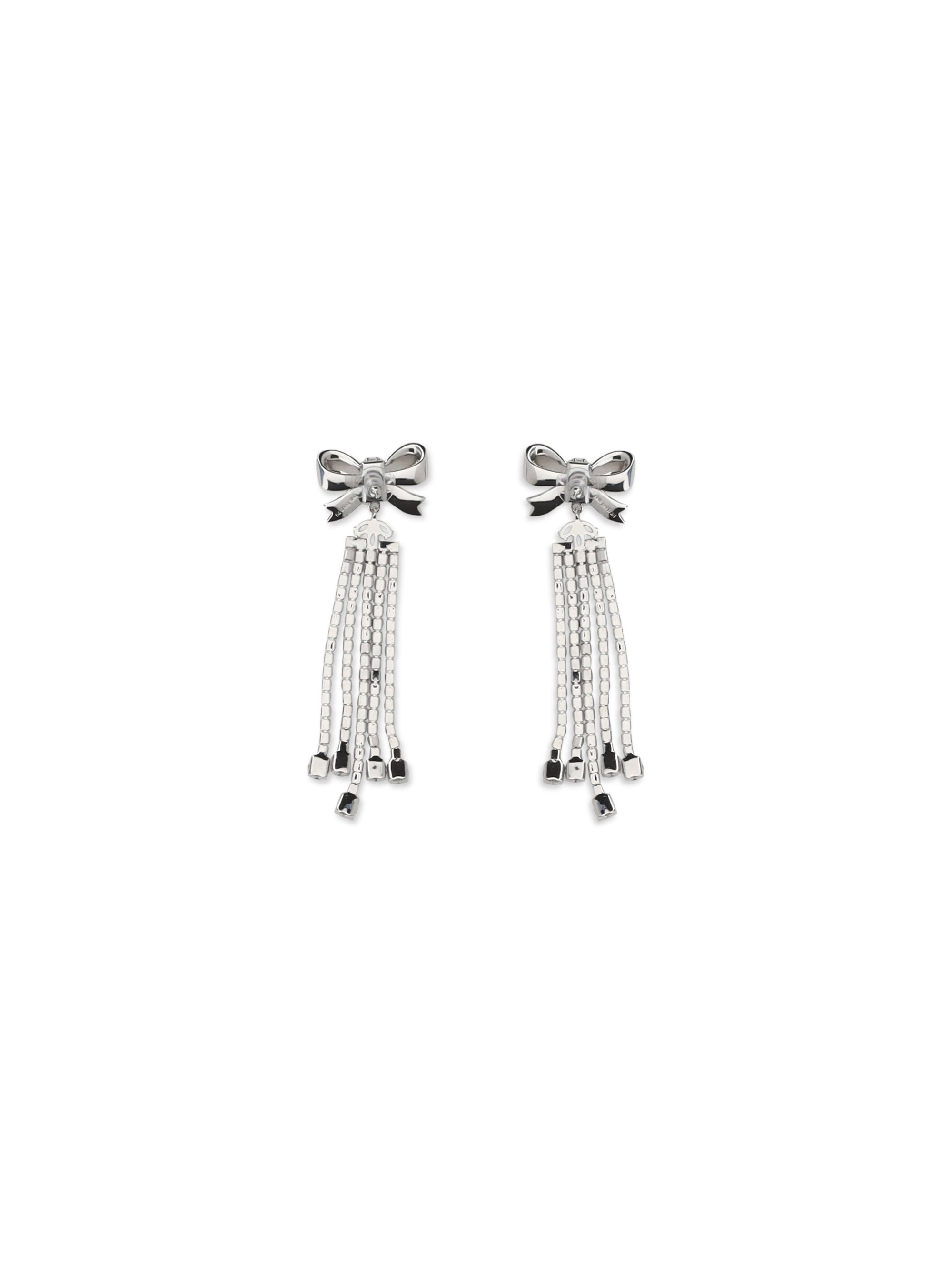 crystal bow drop earrings