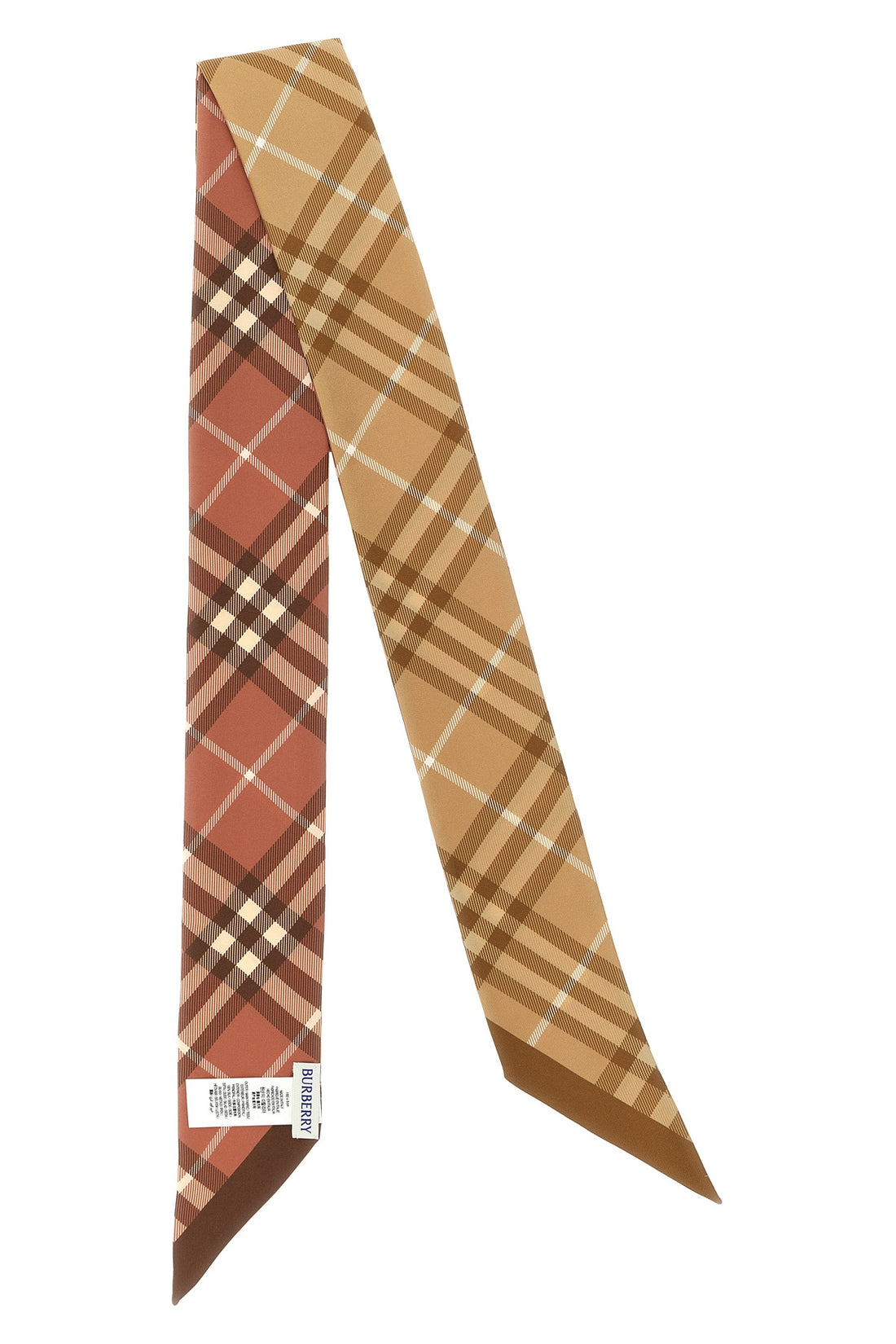 BURBERRY OS burberrys thin pure mulberry silk scarf is distinguished by an elongated silhou