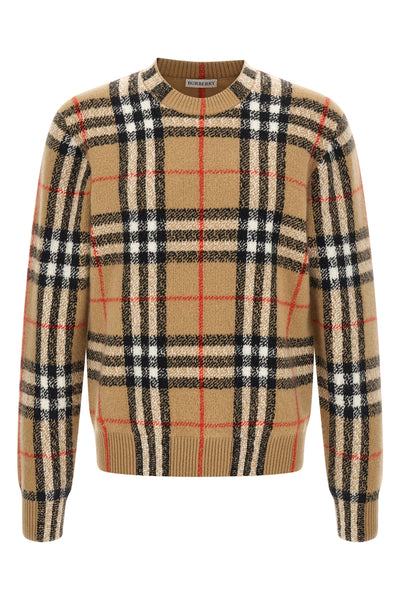 the burberry curtis check pure cashmere crew neck sweater