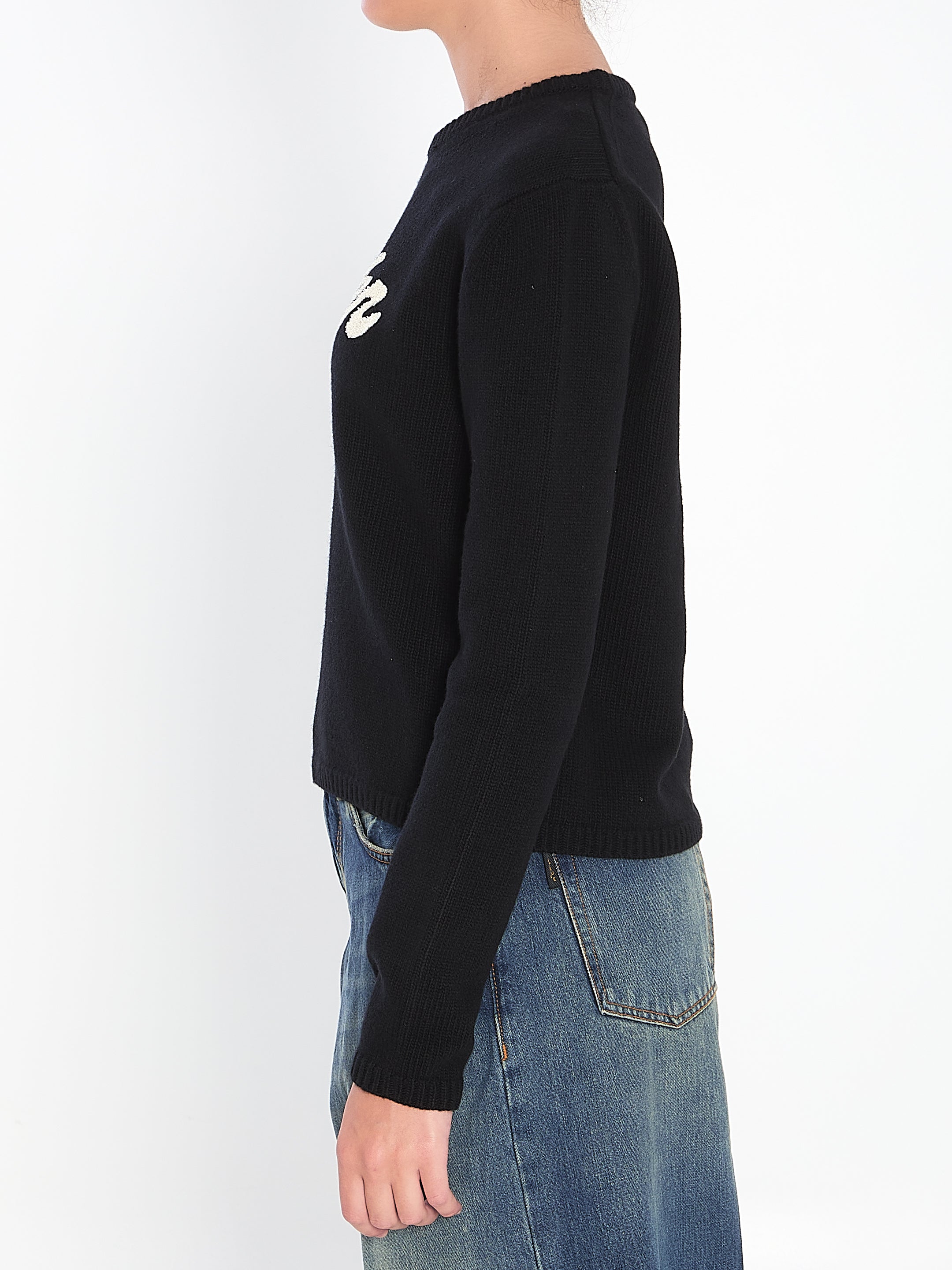 MONCLER M logo sweater in wool and cashmere