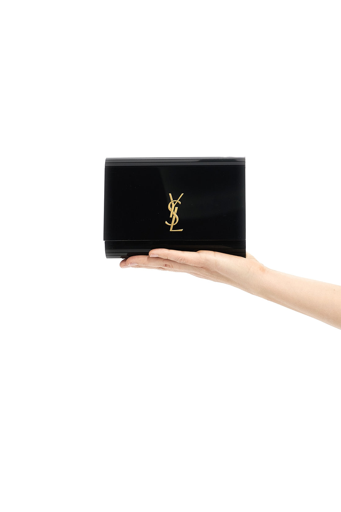 SAINT LAURENT OS minaudière vicky pleaxiglass crossbody bag