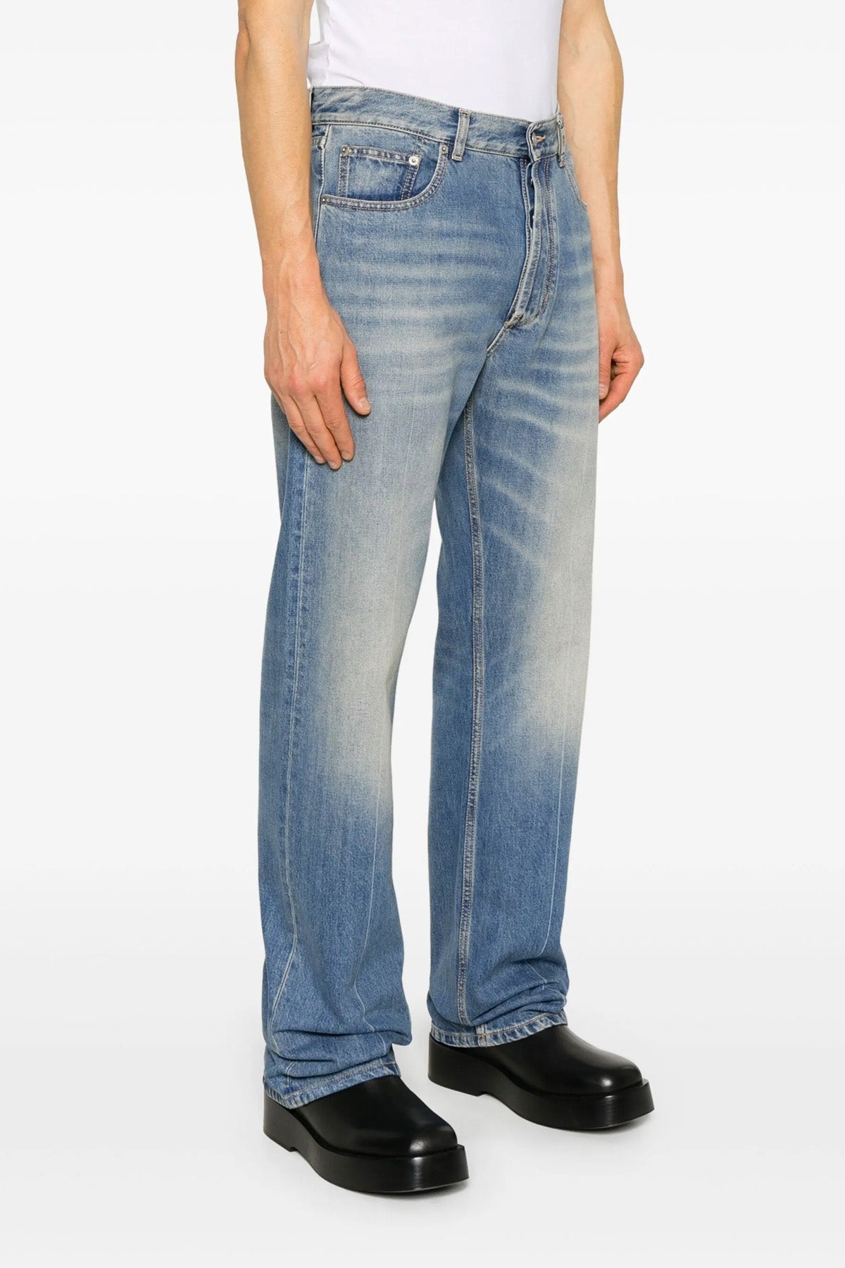 stonewashed cotton denim jeans