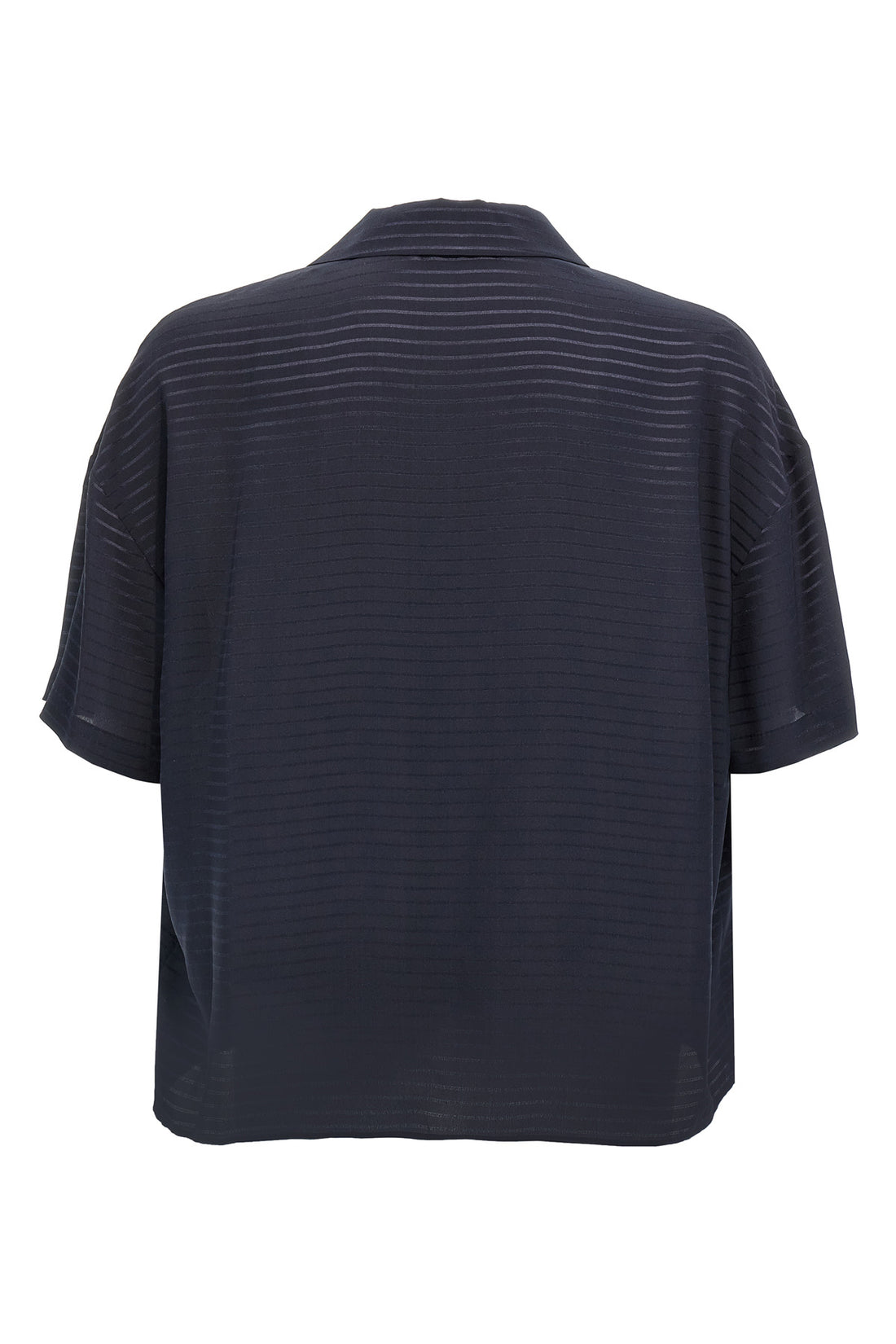 SAINT LAURENT L light silk striped polo shirt