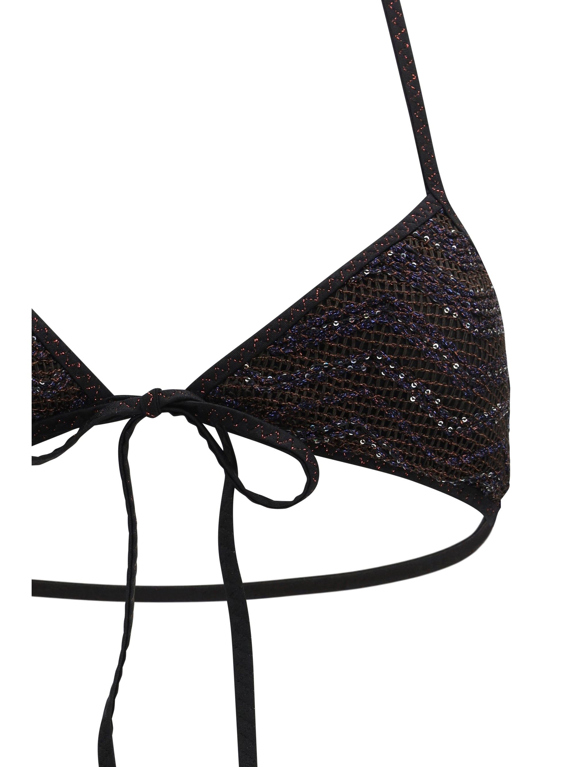 MISSONI 42 zigzag mesh triangle bikini with sequins
