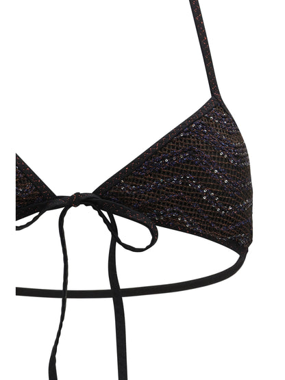 MISSONI 42 zigzag mesh triangle bikini with sequins