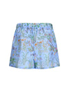 printed silk twill shorts