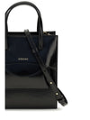 pocket leather handbag