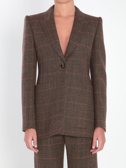 CHLOE 36 checked wool tailored jacket