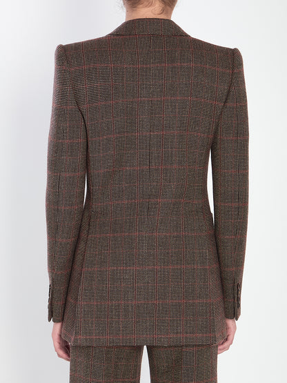 CHLOE 36 checked wool tailored jacket