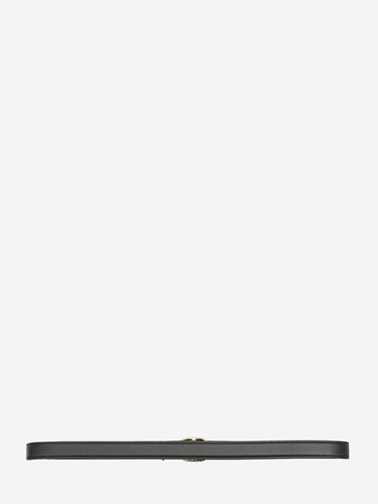 GUCCI 70 skinny belt with oval buckle