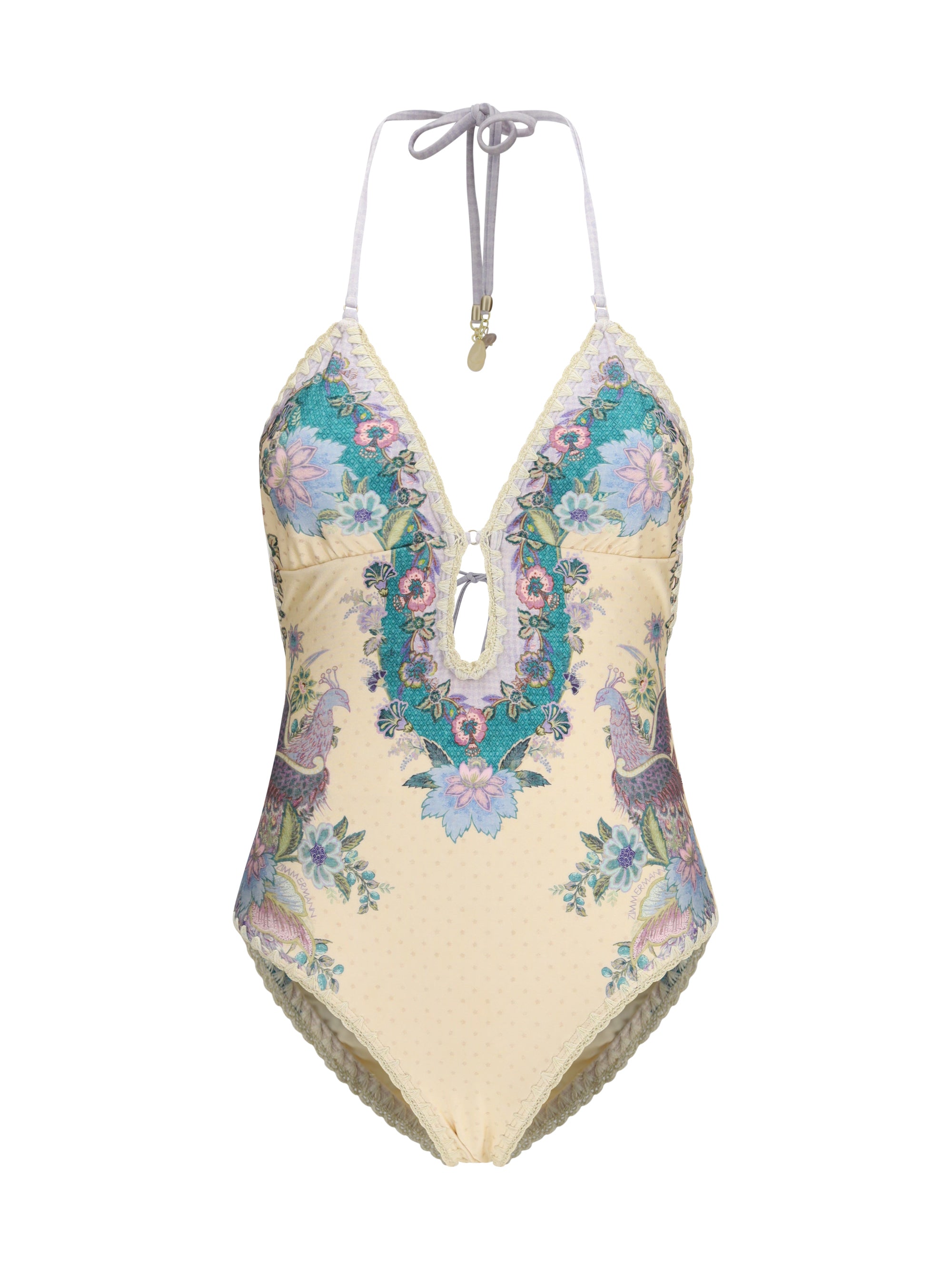 indra crochet detail one-piece swimsuit