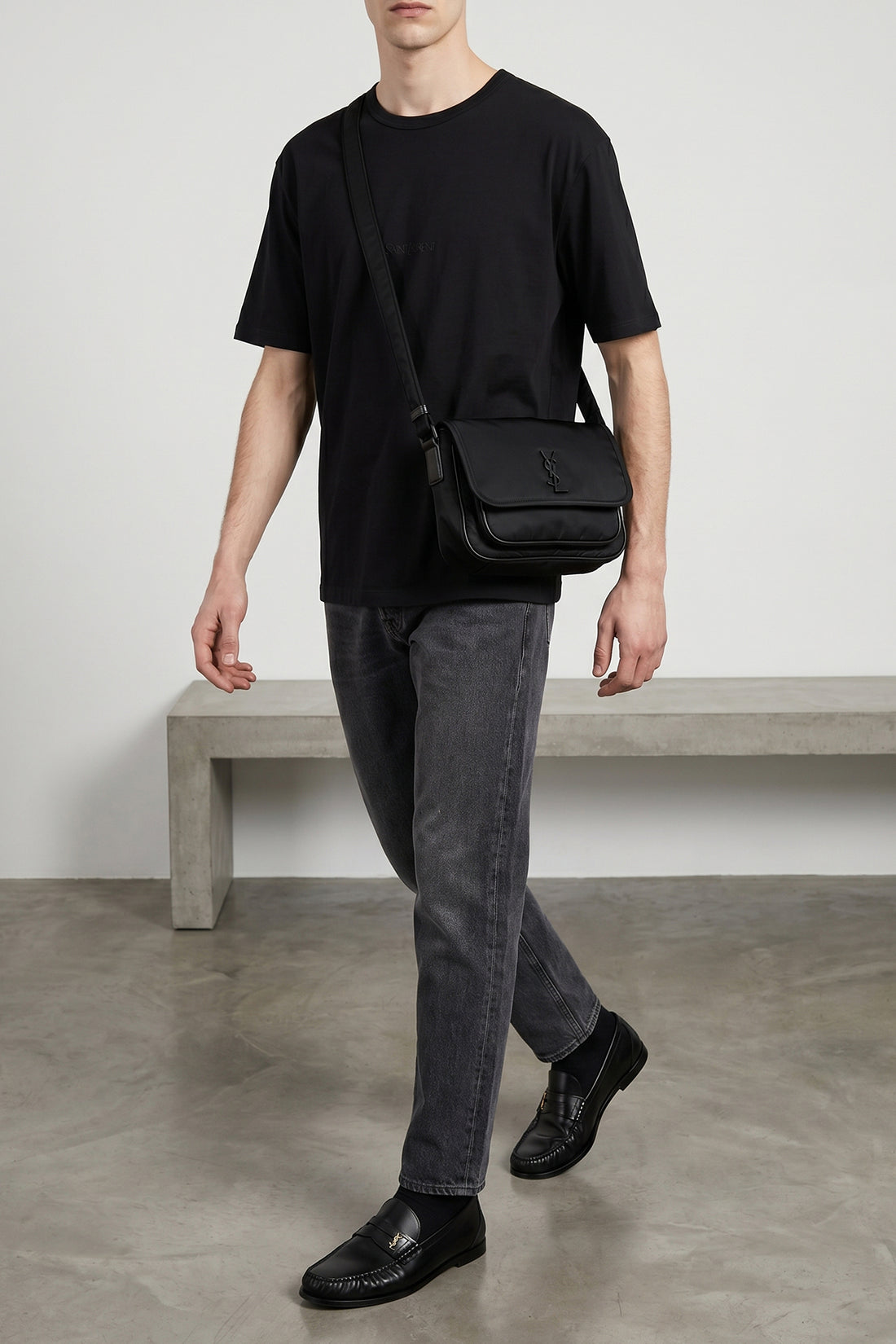 SAINT LAURENT 30 mick jeans in stone-washed cotton denim