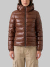 brown short down jacket