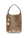 shearling small spin tote bag