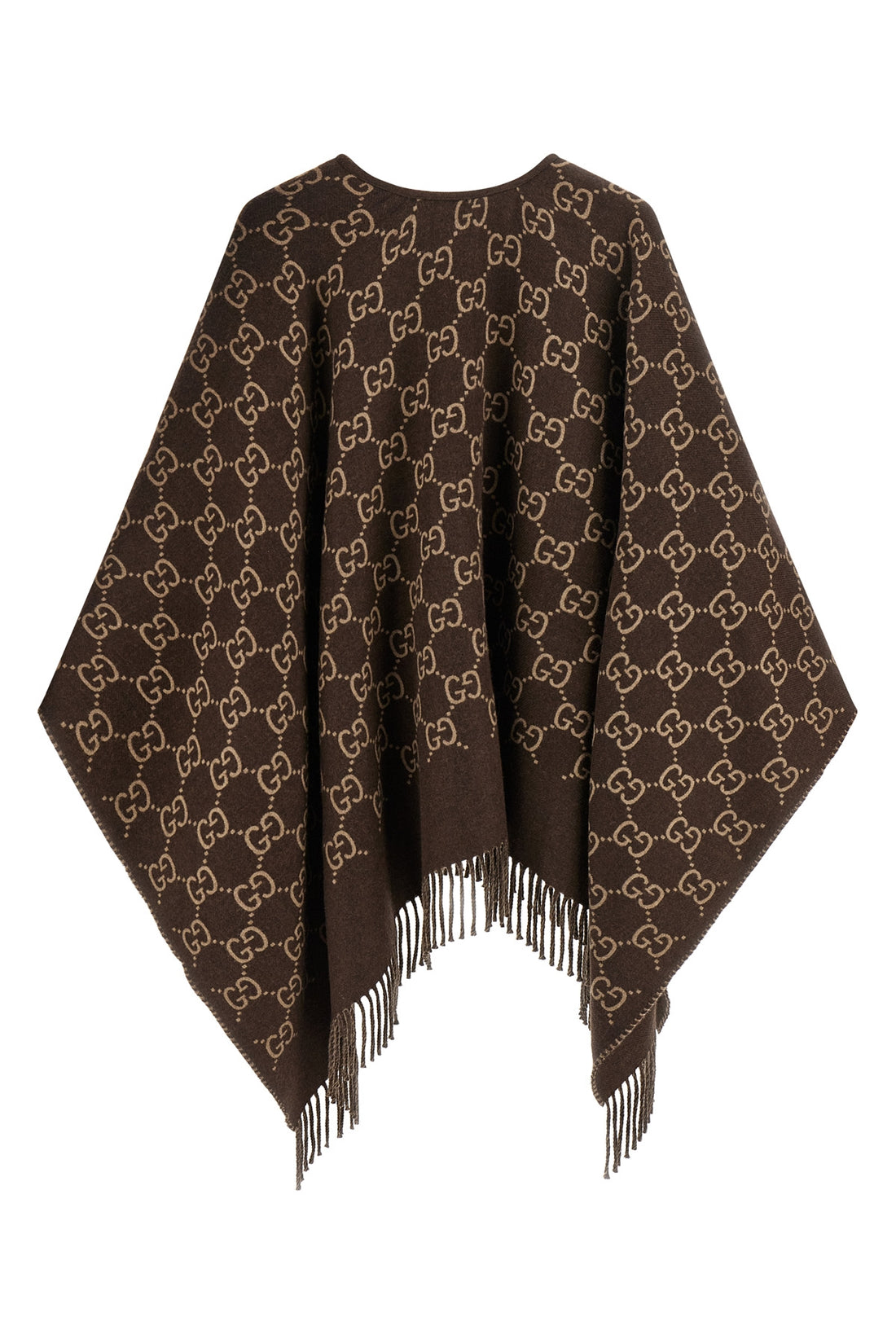 GUCCI OS guccis gg jacquard pure wool cape defines a fluid and enveloping silhouette