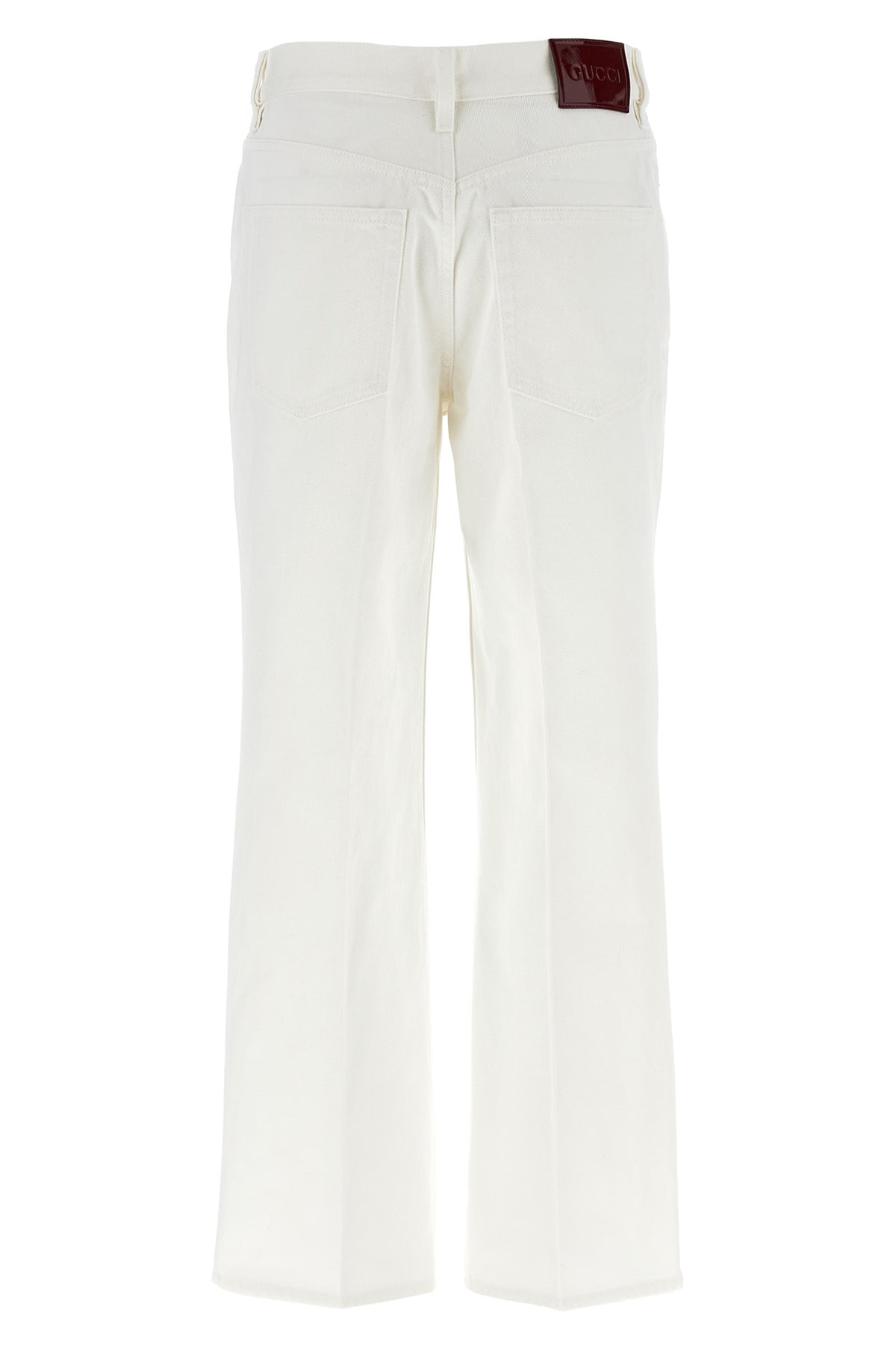 high waist crop jeans in cotton denim