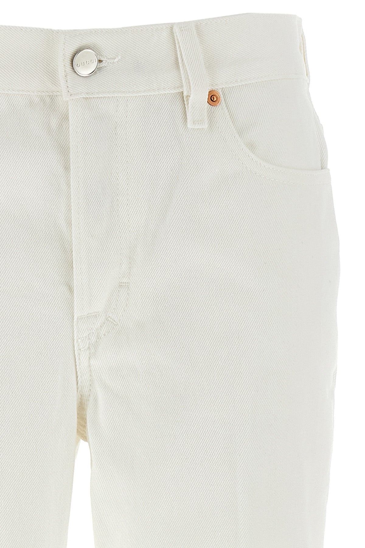 high waist crop jeans in cotton denim