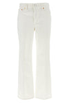 high waist crop jeans in cotton denim
