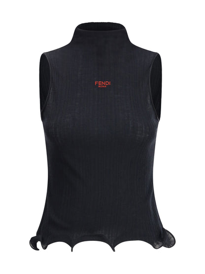 FENDI 40 sleeveless virgin wool top