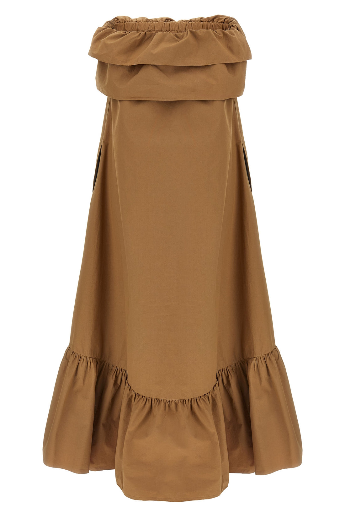 SAINT LAURENT 36 cotton saia midi dress off-the-shoulder model