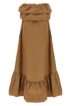 cotton saia midi dress off-the-shoulder model