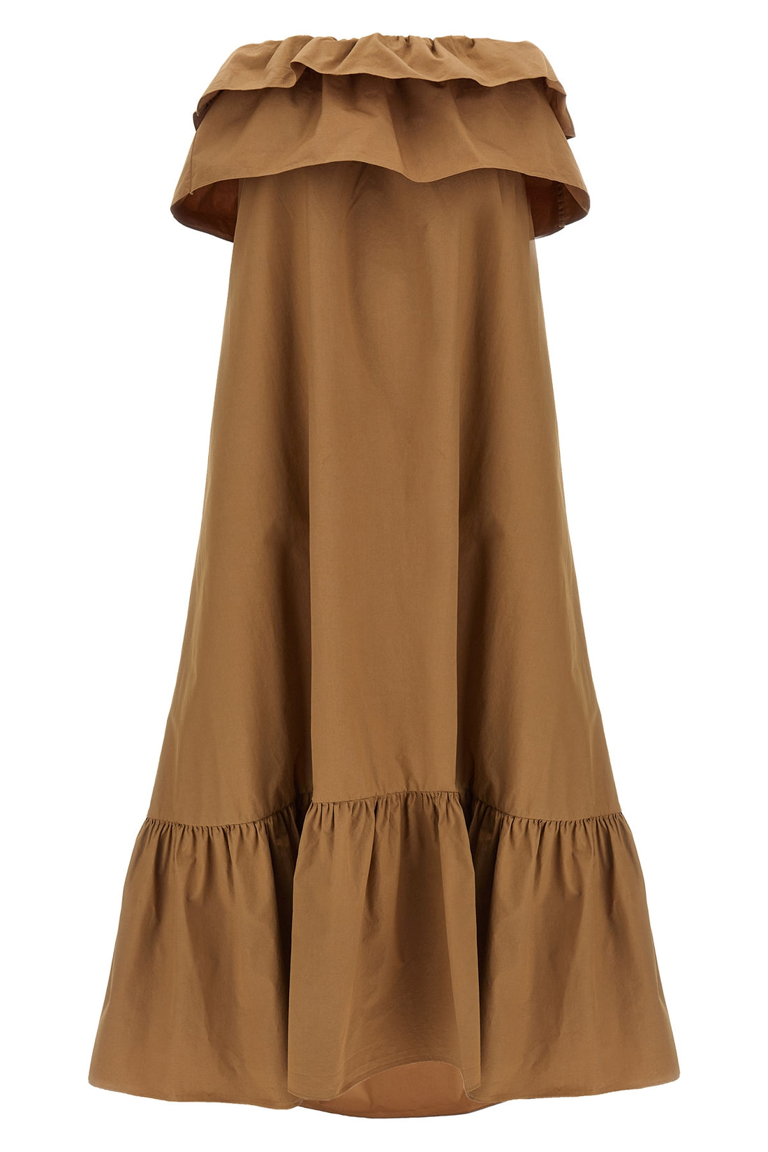 SAINT LAURENT 36 cotton saia midi dress off-the-shoulder model
