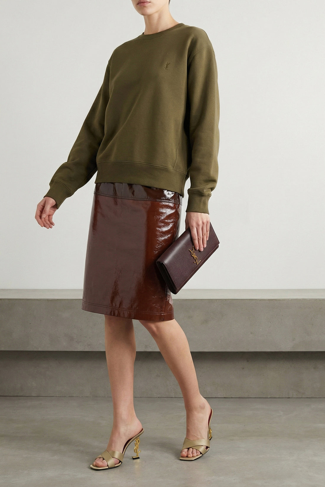 SAINT LAURENT 39 opyum mules in satin crêpe