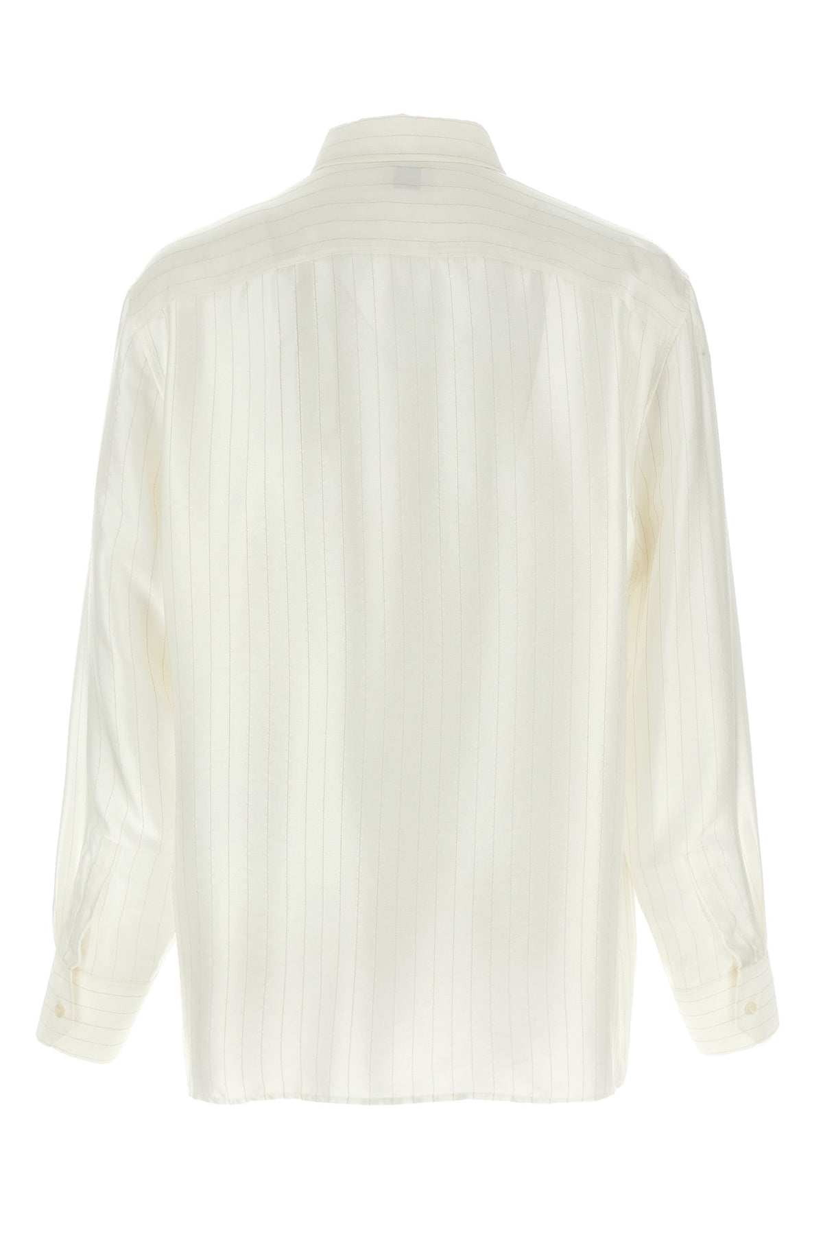 striped satin piqué shirt
