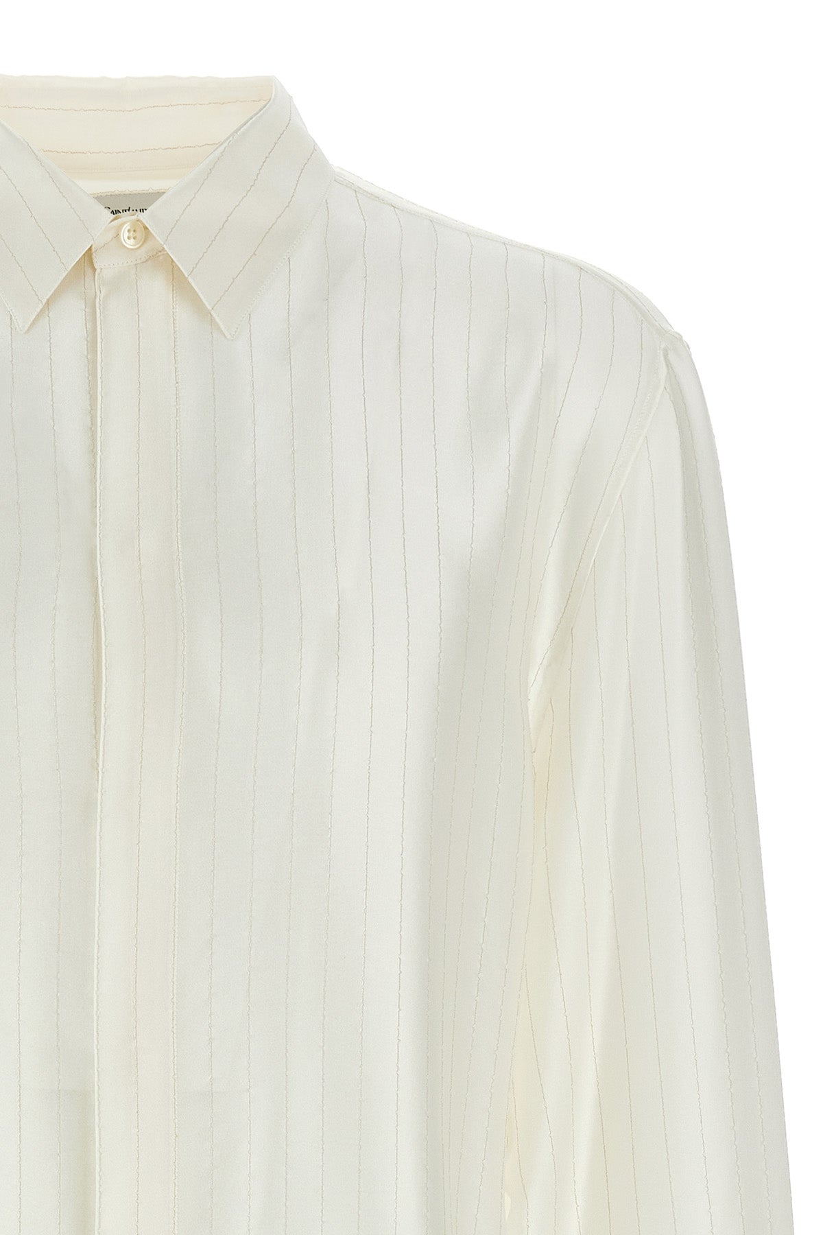 striped satin piqué shirt
