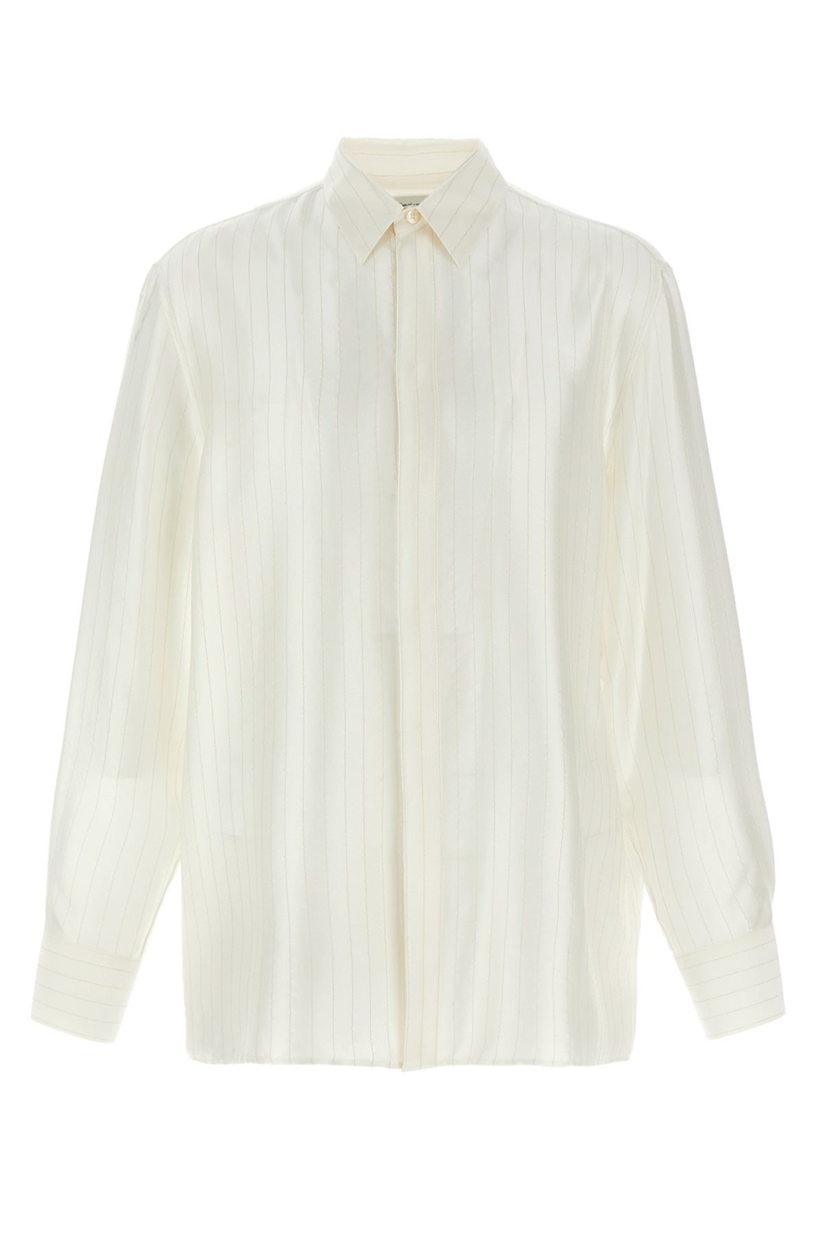 striped satin piqué shirt