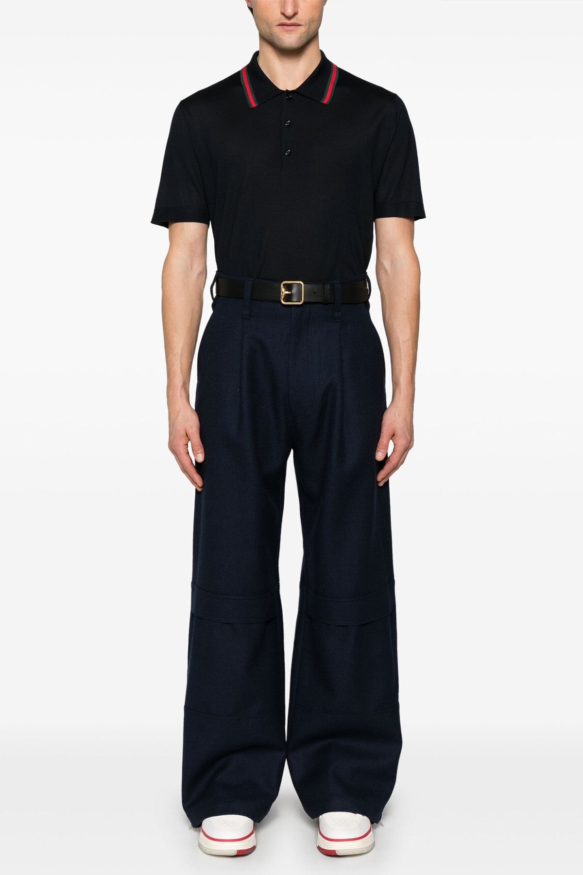 fine knitted wool polo shirt
