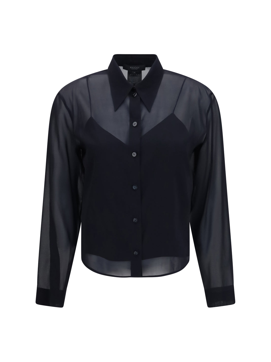 GUCCI 40 stretch silk chiffon shirt