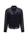 stretch silk chiffon shirt