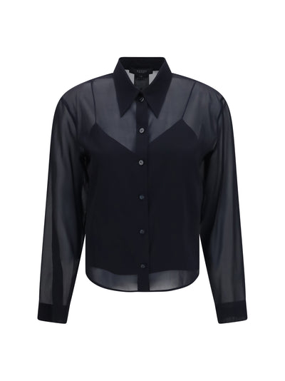 stretch silk chiffon shirt