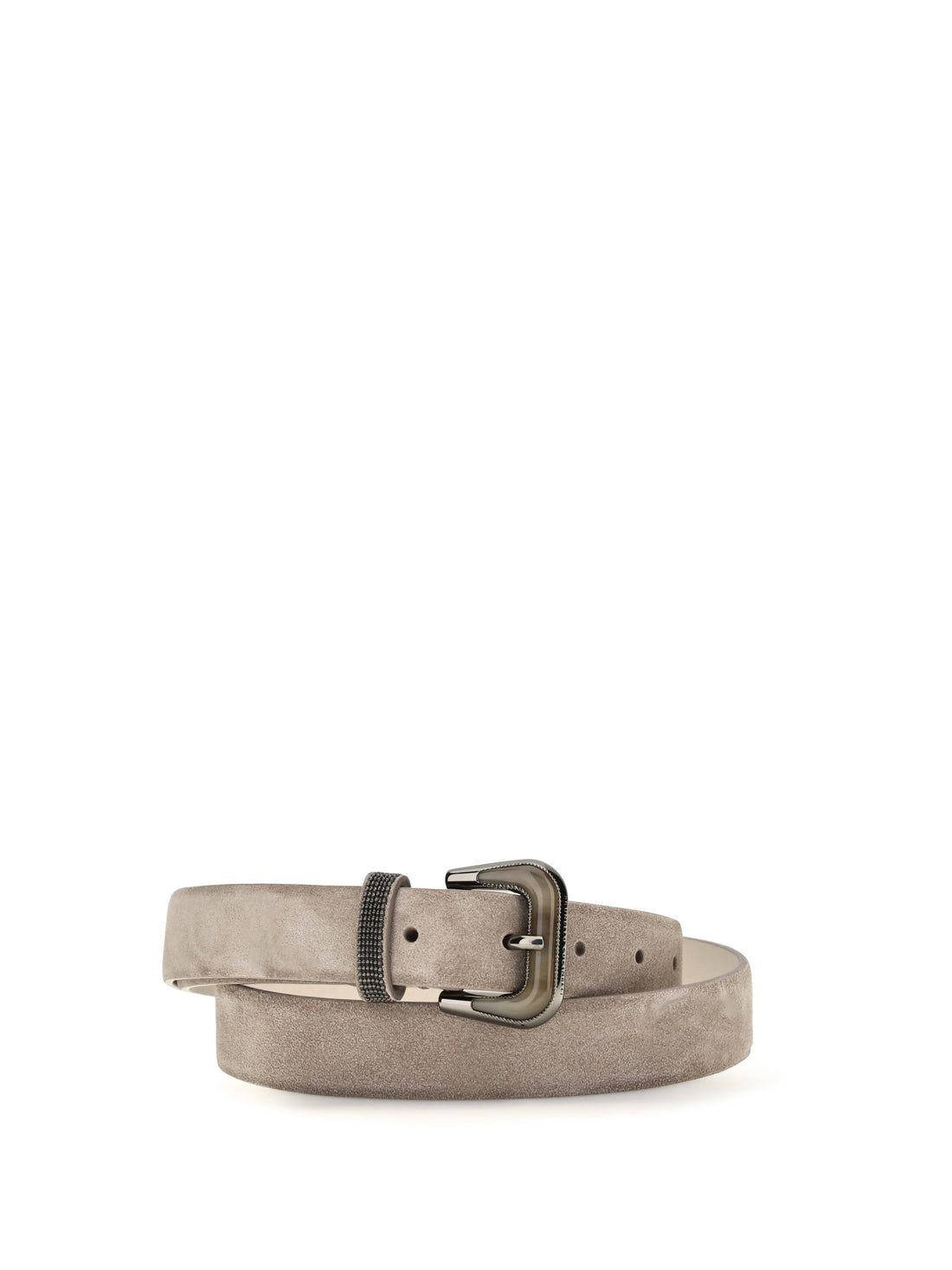 BRUNELLO CUCINELLI M suede belt with shiny loop