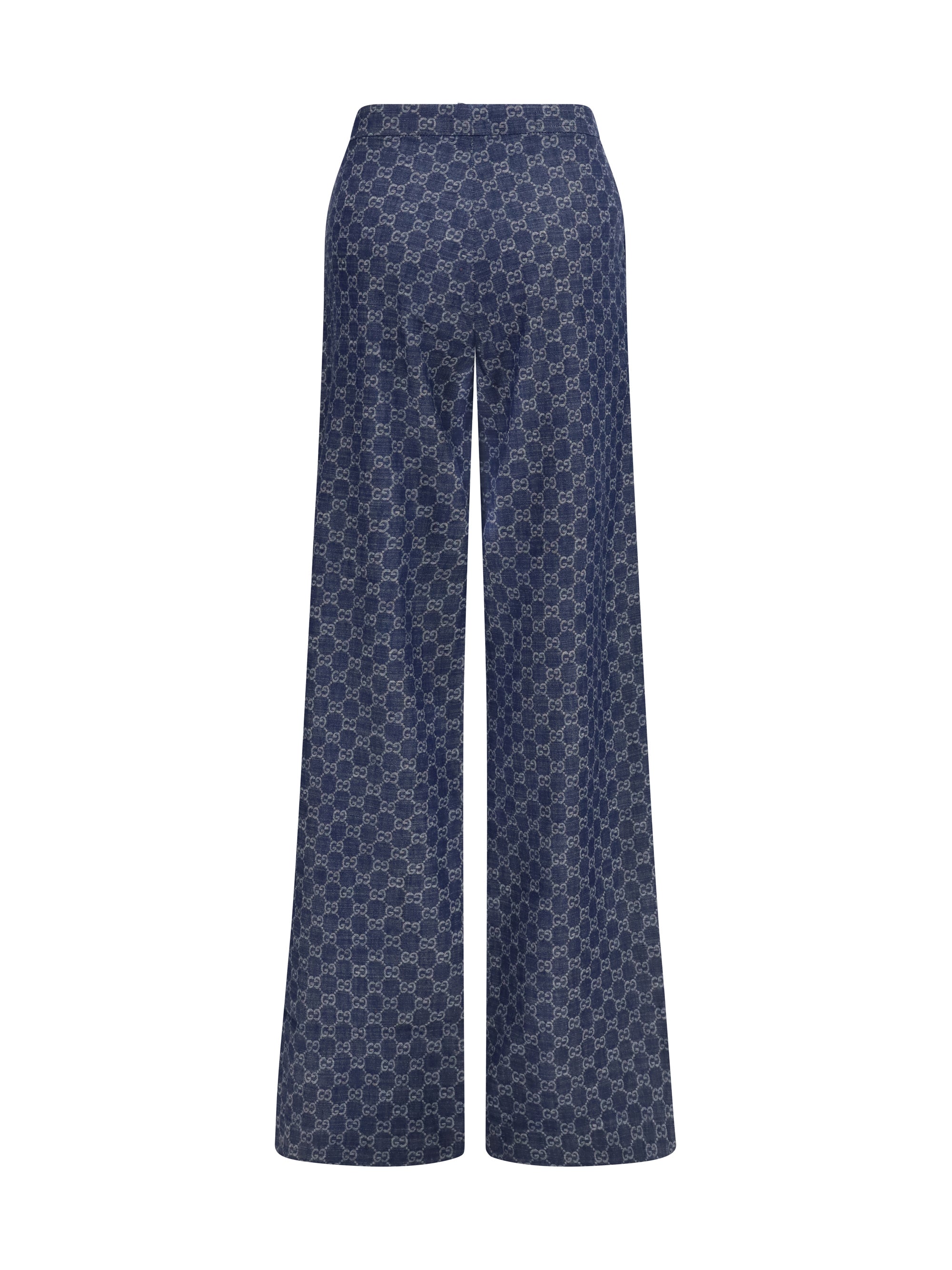 gg cotton jacquard denim pants