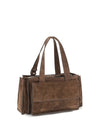 utilitaire shoulder bag in suede calfskin