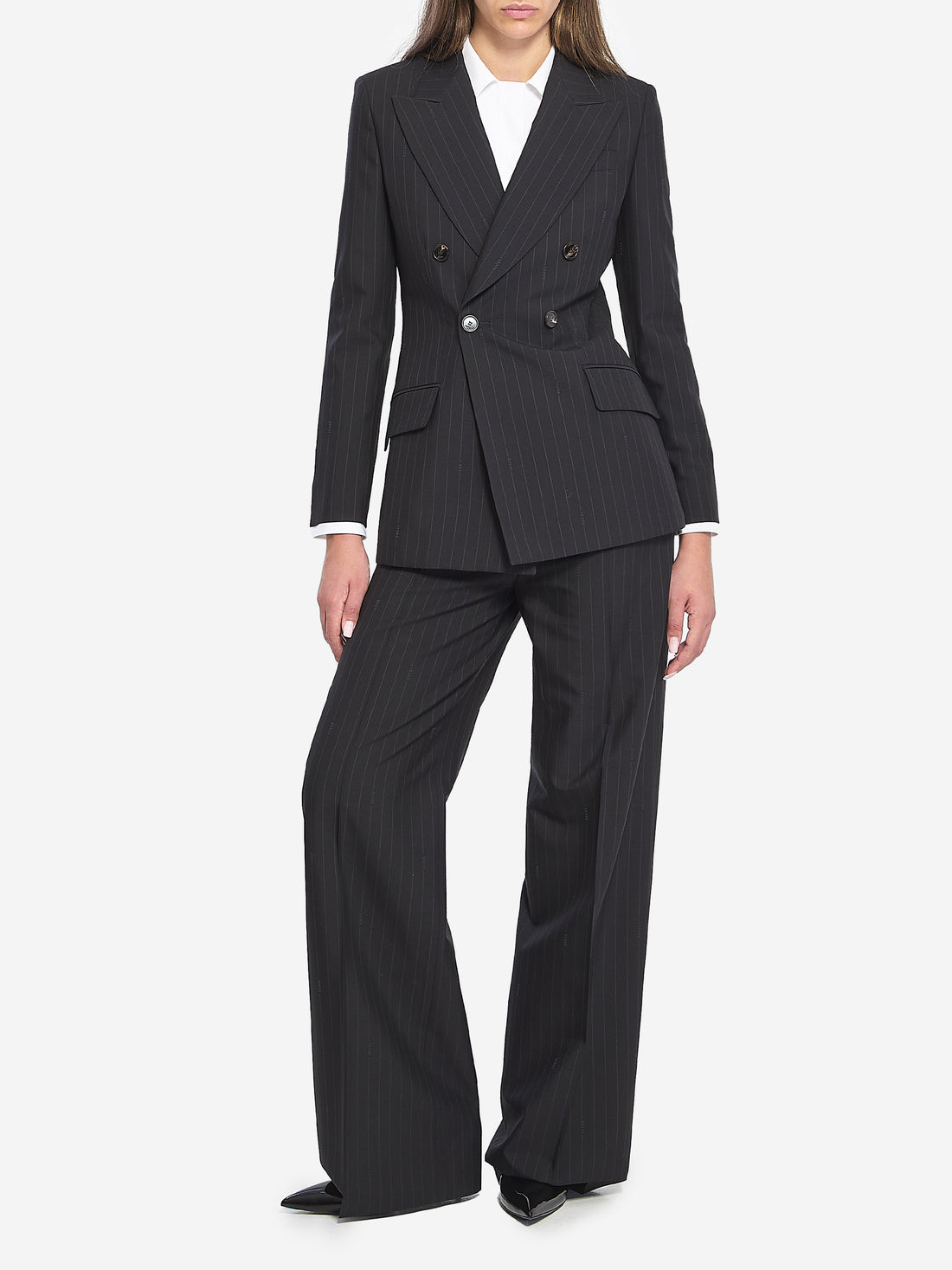 GUCCI 44 pinstriped wool trousers