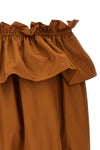 off-the-shoulder cotton twill mini dress